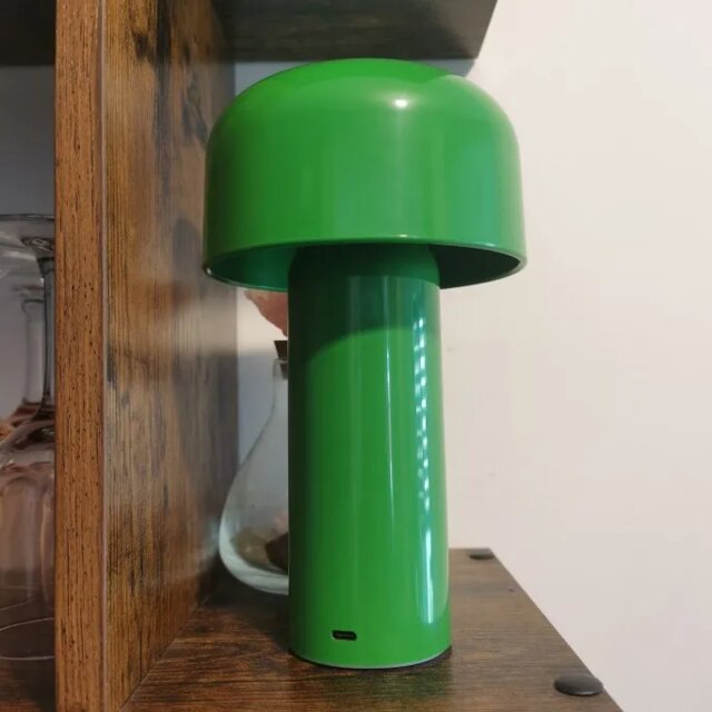 Italian Designer Mushroom Table Lamp – Portable Cordless Touch Night Light for Bedroom & Living Room